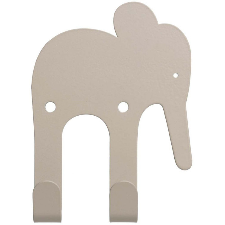 Isabelle & Max Children''s Metal Coat Hook 2 Gray Elephant Hooks
